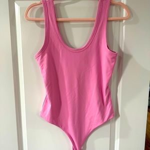 NEW M Nuuds seamless scoop tank bubble gum Barbie bodysuit